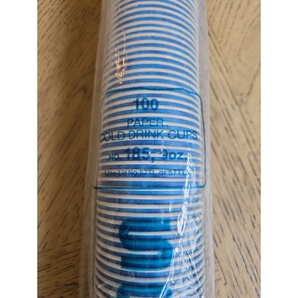 Vintage Pepsi 7oz Disposable Cups 100 Pack 9oz Plus 53 Paper Waxy NOS New Solo